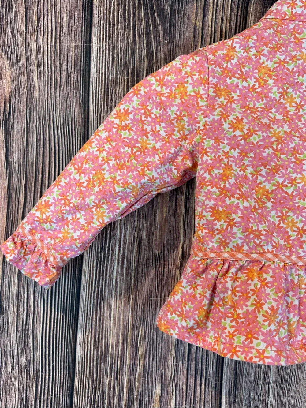 Gymboree Freshly Picked Floral Jacket Ruffled Hem Cuffs Bows